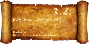 Kühne László névjegykártya